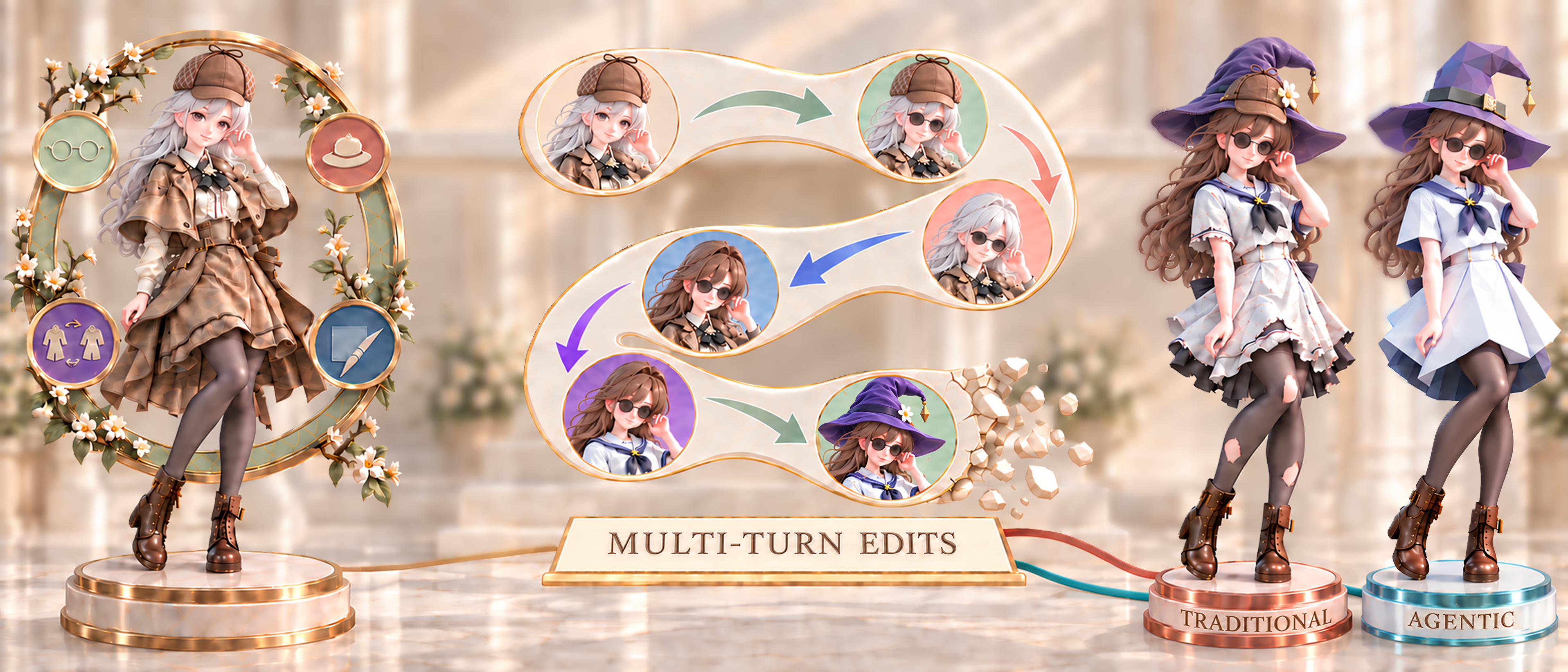 EditHero: A Benchmark for Long-Horizon Part-Level 3D Editing and Vibe Modeling — overview